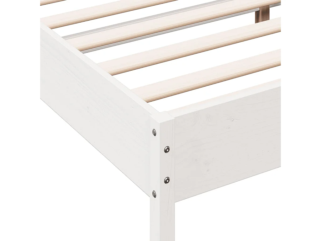 Cadre de lit sans matelas blanc 120x200 cm bois de pin massif