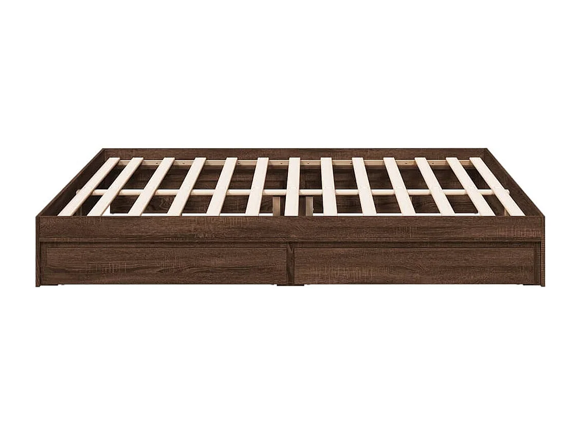 Bettgestell mit Schubladen Braun Eichen-Optik 200x200 cm