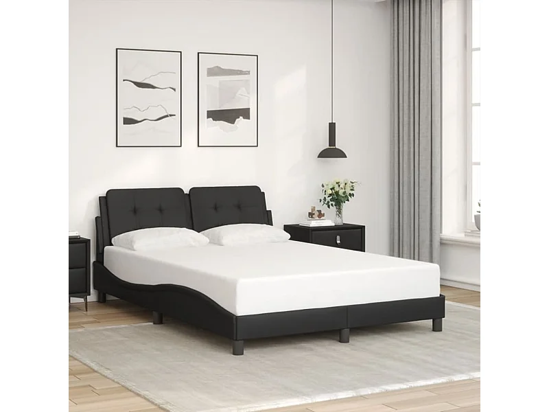 Cadre de lit sans matelas noir 120x200 cm similicuir