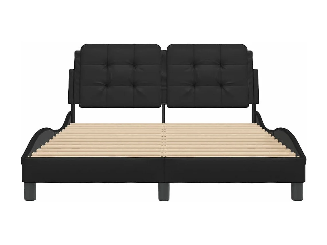 Estructura de cama sin colchón cuero sintético negro 120x200 cm