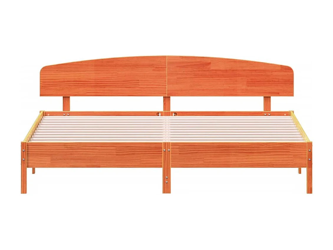 Cadre de lit sans matelas cire marron 180x200cm bois pin massif