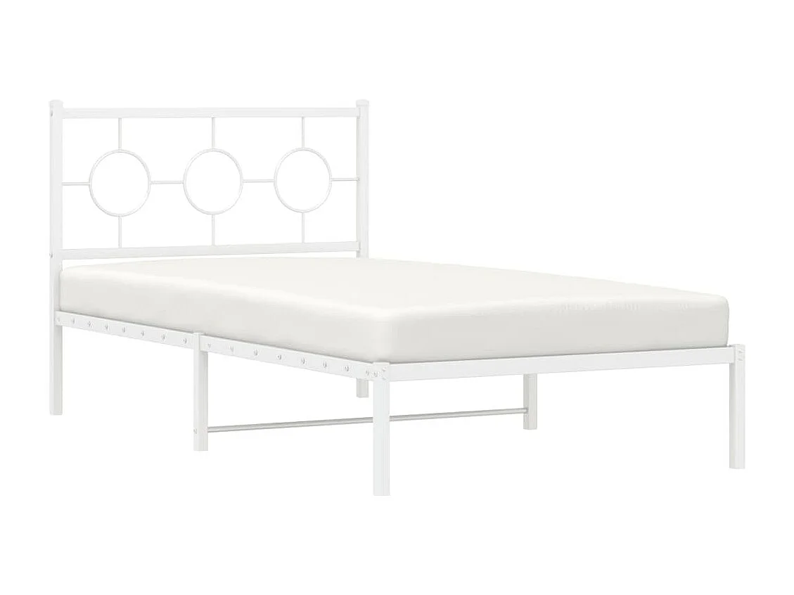 Estrutura de cama com cabeceira 100x200 cm metal branco