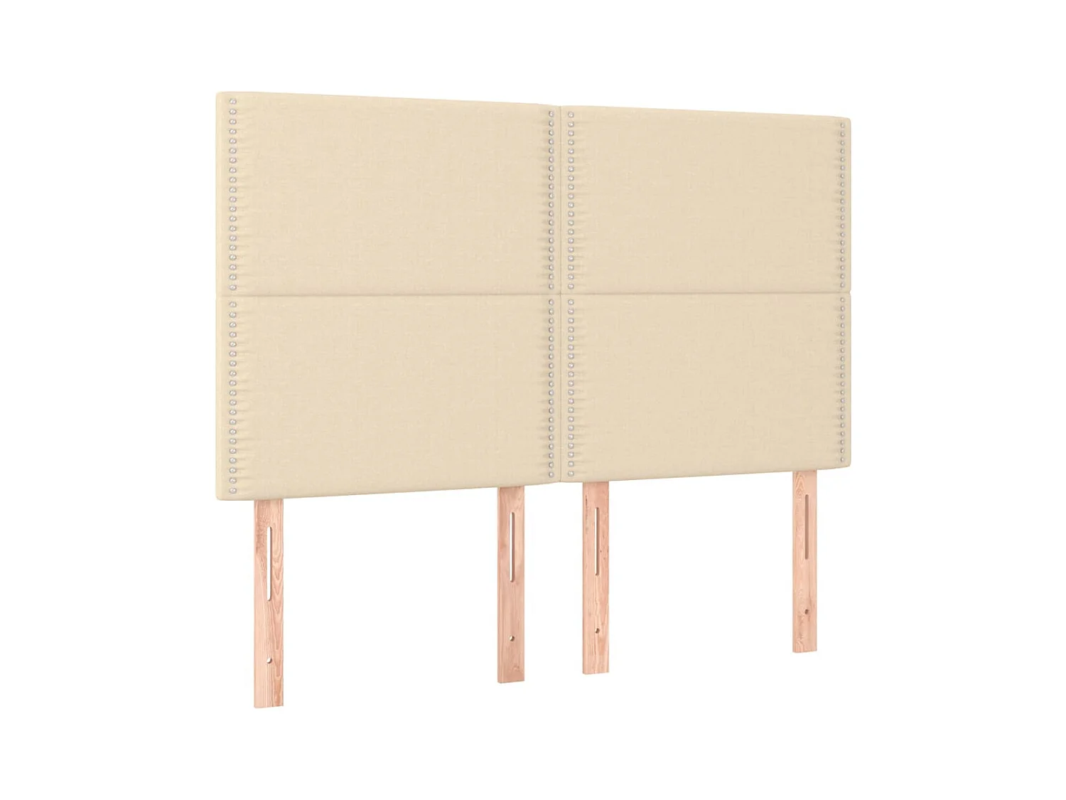 Cadre de lit sans matelas crème 140x200 cm tissu