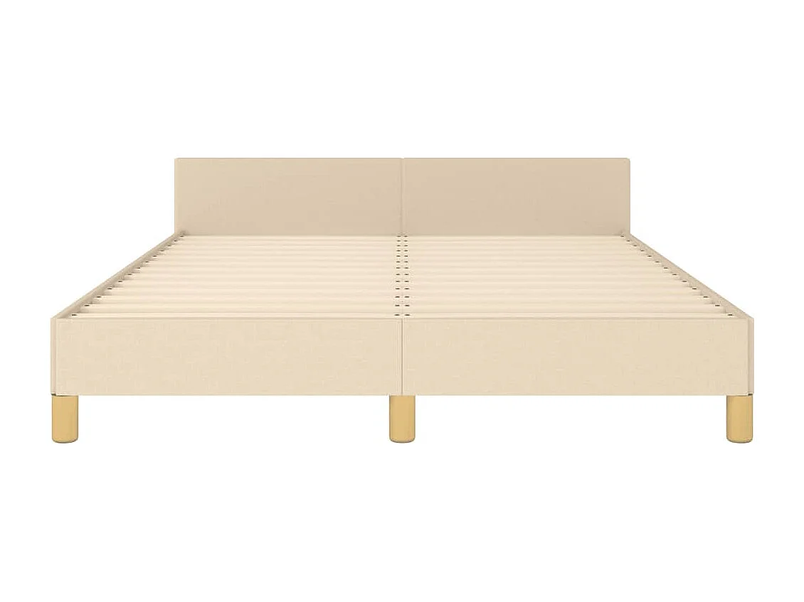 Cadre de lit sans matelas crème 140x200 cm tissu