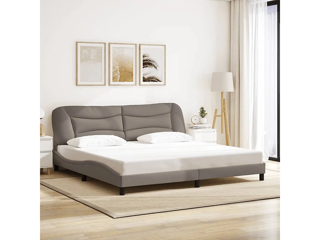 Giroletto senza Materasso Tortora 200x200 cm in Tessuto