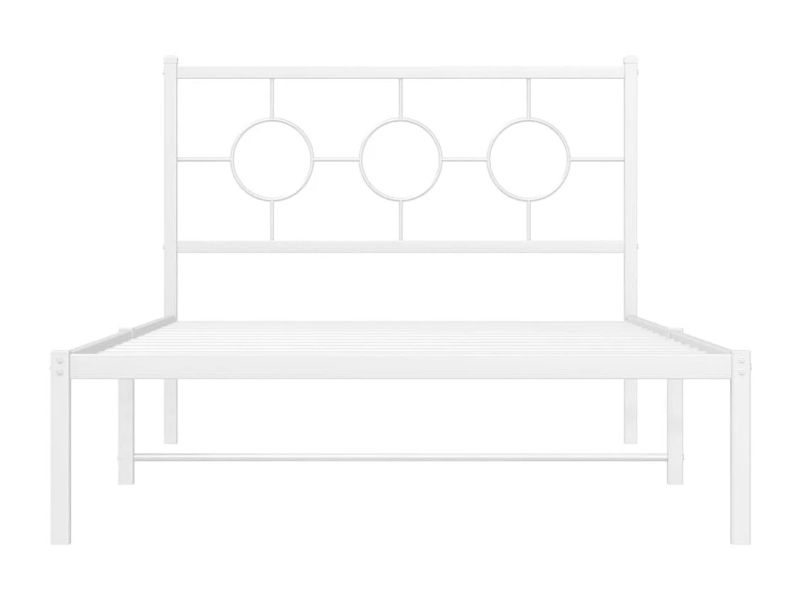 Giroletto con Testiera e Pediera Metallo Bianco 107x203 cm