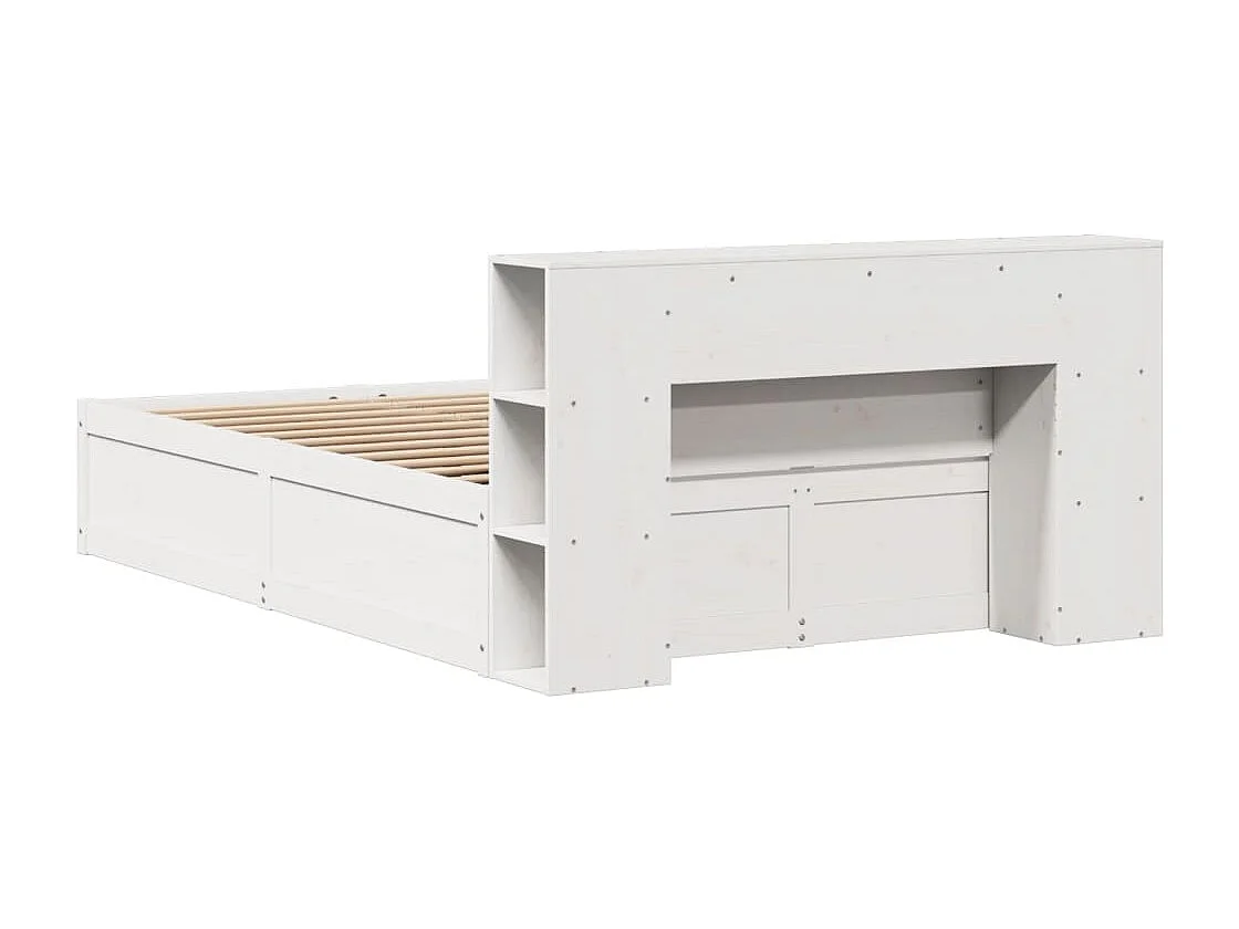 Cadre de lit sans matelas blanc 120x190 cm bois de pin massif