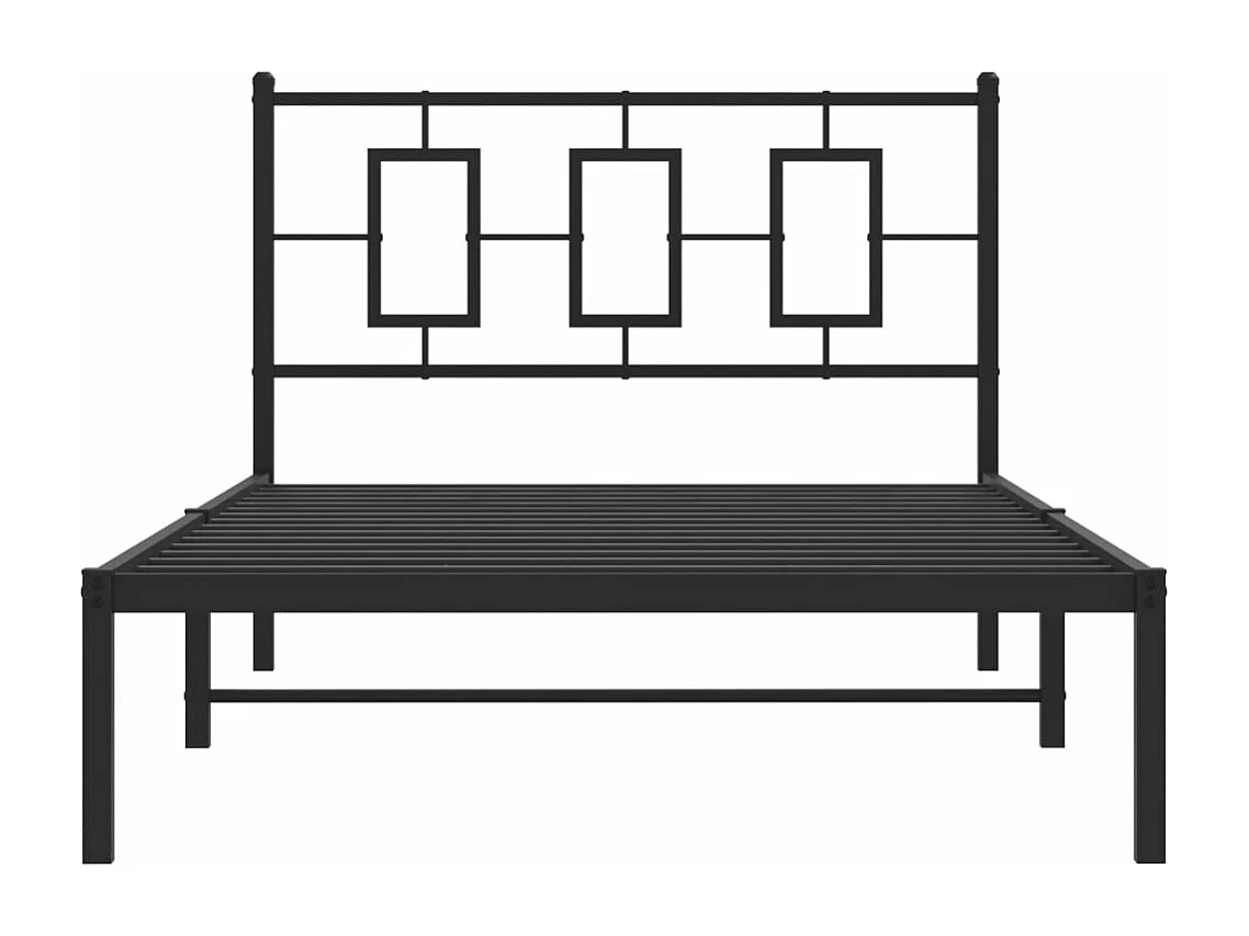 Giroletto con Testiera in Metallo Nero 107x203 cm