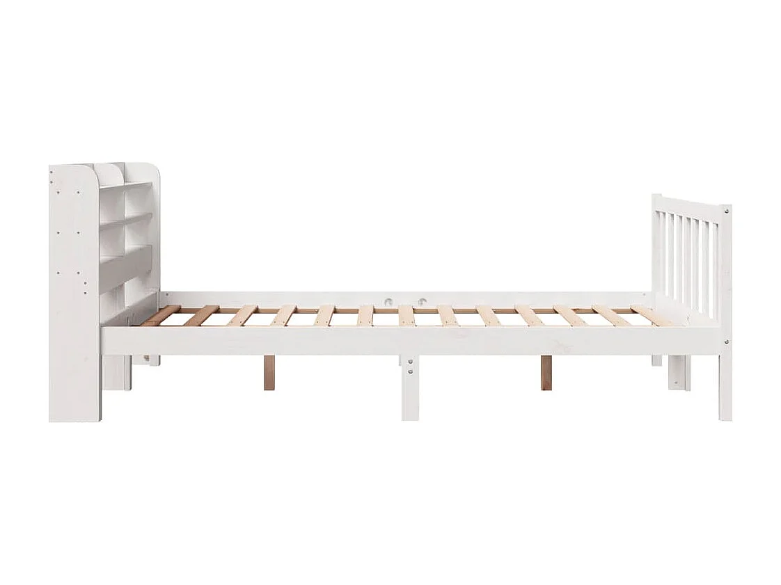 Cadre de lit sans matelas blanc 135x190 cm bois de pin massif