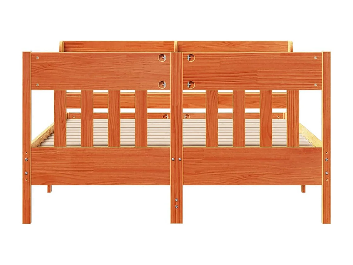 Bedframe zonder matras massief grenenhout wasbruin 140x200 cm
