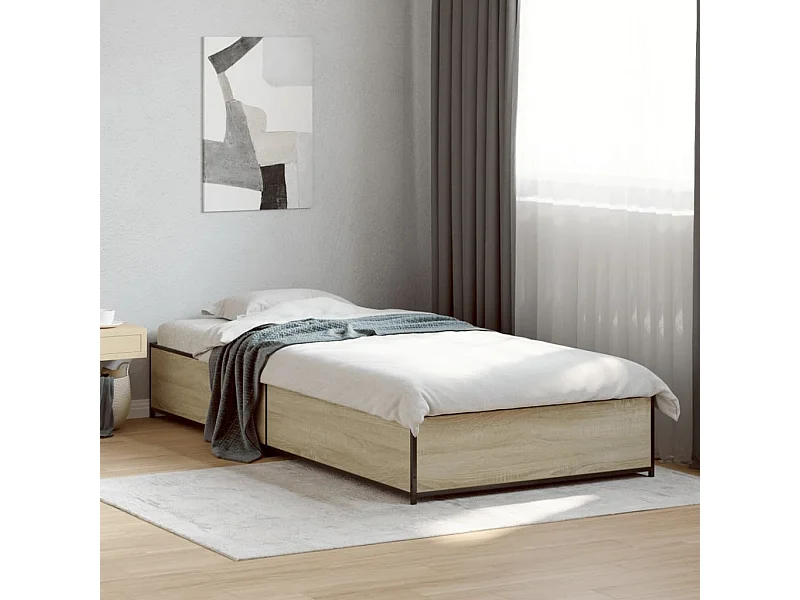 Cadre de lit sans matelas chêne sonoma 75x190 cm