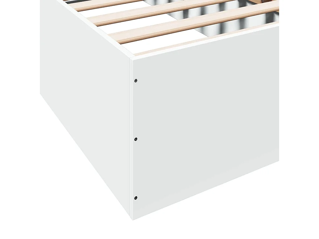 Cadre de lit sans matelas blanc 75x190 cm bois d'ingénierie