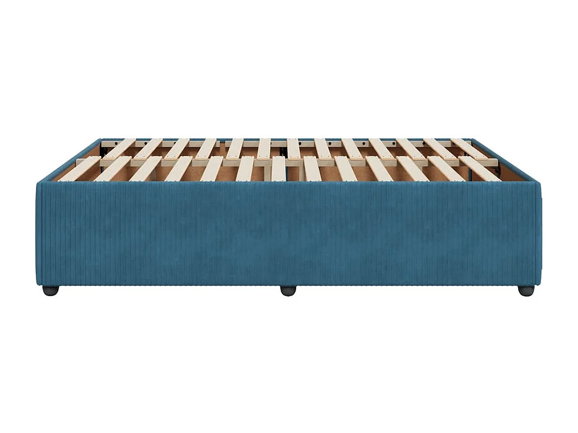 Cadre de lit sans matelas bleu 140x200 cm velours