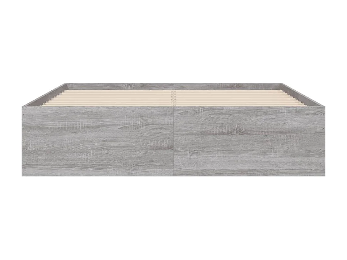 Cadre de lit avec tiroirs sans matelas sonoma gris 135x190 cm
