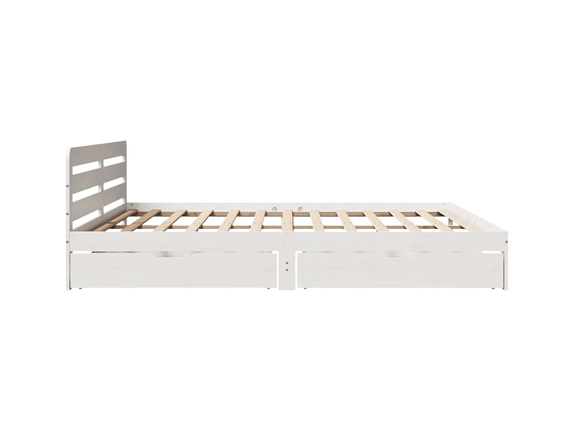 Bedframe zonder matras massief grenenhout wit 180x200 cm