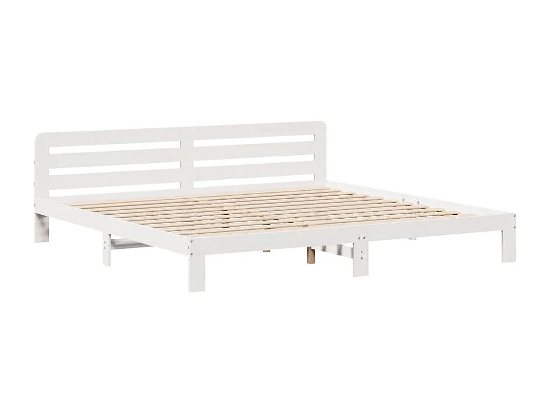 Cadre de lit sans matelas blanc 180x200 cm bois massif de pin