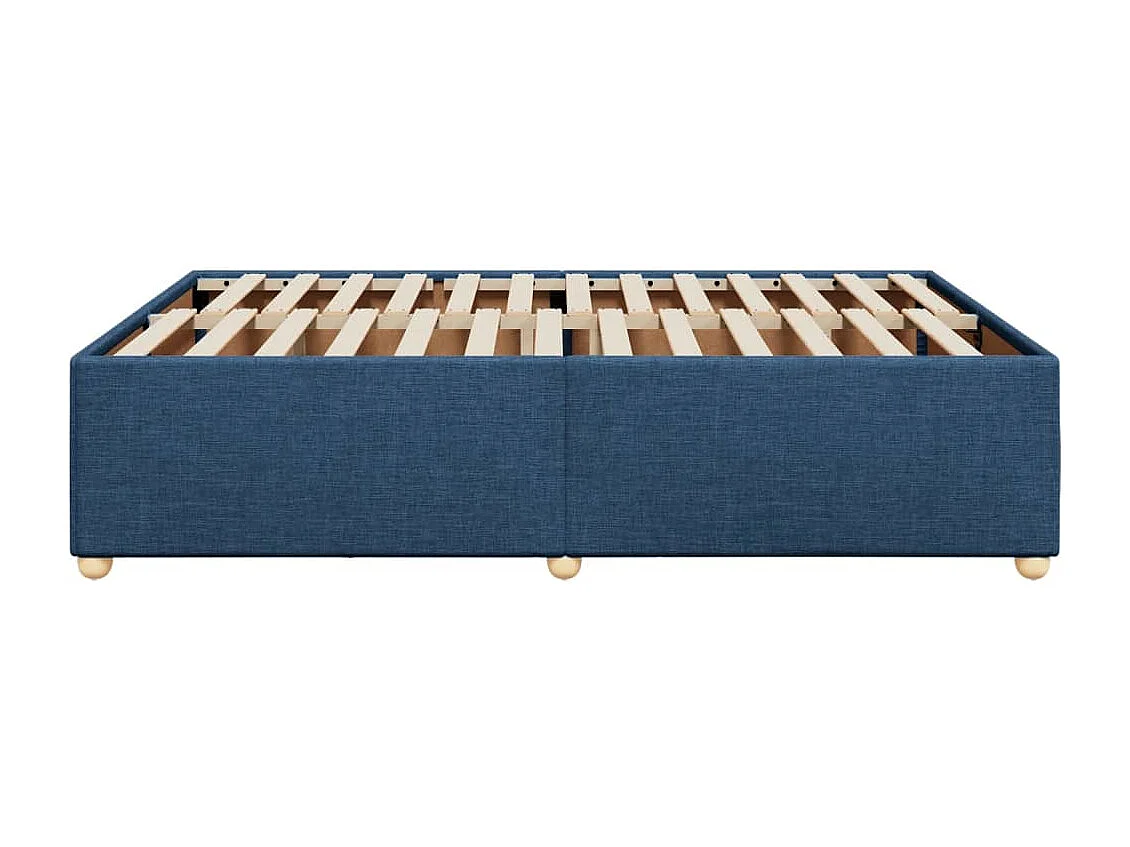 Cadre de lit sans matelas bleu 140x200 cm tissu