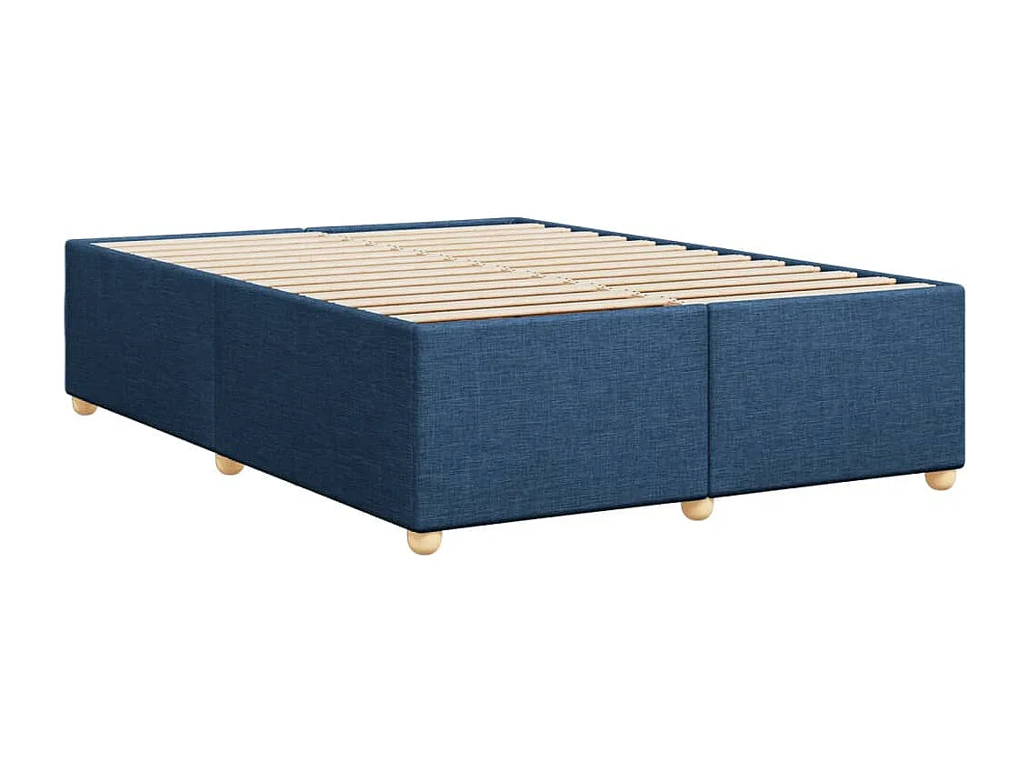 Cadre de lit sans matelas bleu 140x200 cm tissu