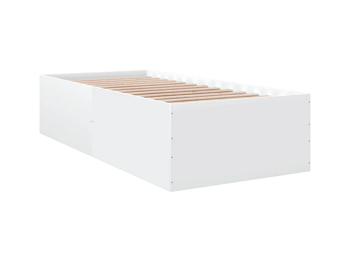 Cadre de lit blanc 90x200 cm bois d'ingénierie
