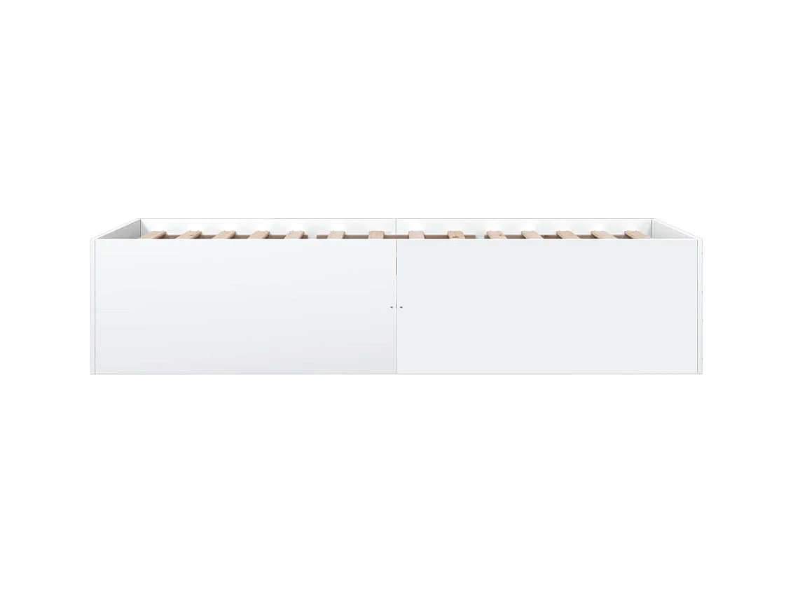 Cadre de lit blanc 90x200 cm bois d'ingénierie