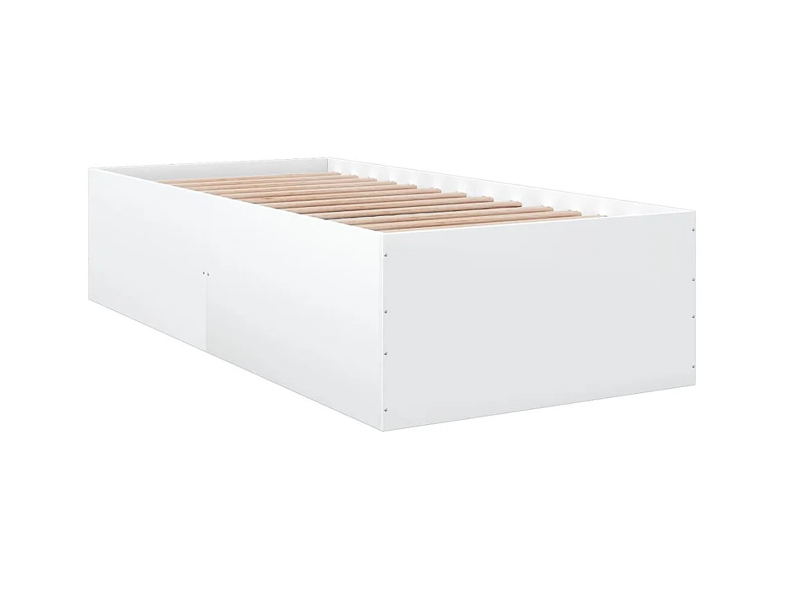 Cadre de lit blanc 90x200 cm bois d'ingénierie