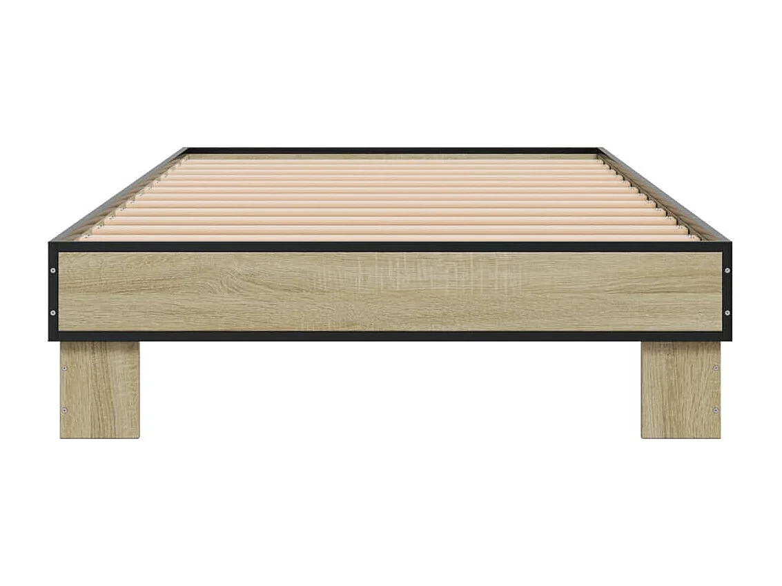 Bettgestell Sonoma-Eiche 90x200 cm Holzwerkstoff und Metall