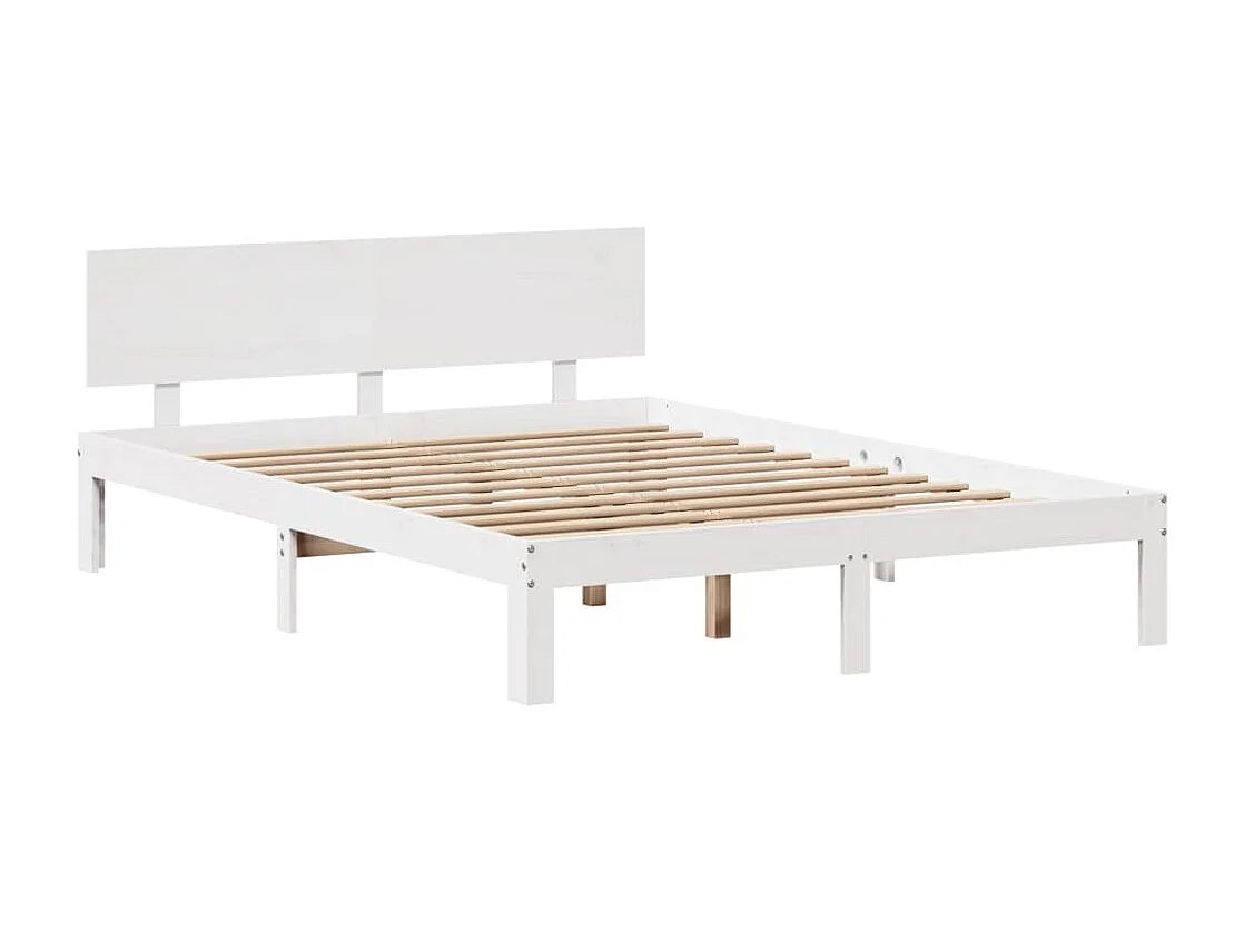 Cadre de lit avec tiroirs sans matelas blanc 140x190 cm