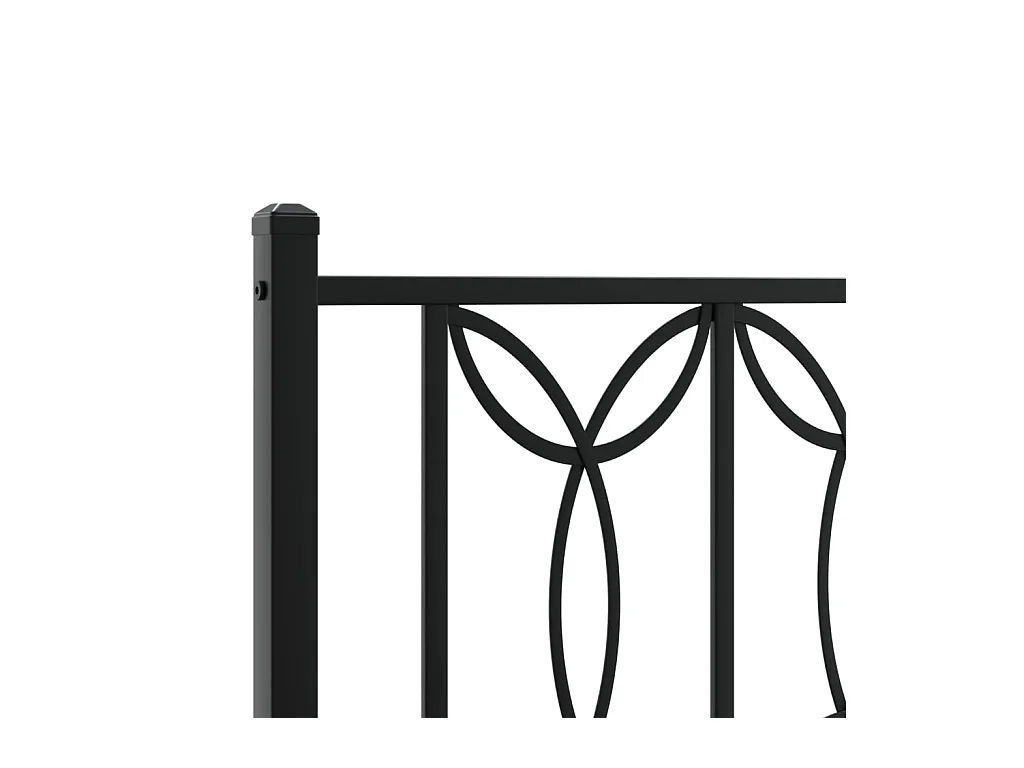 Bedframe met hoofdbord metaal zwart 183x213 cm