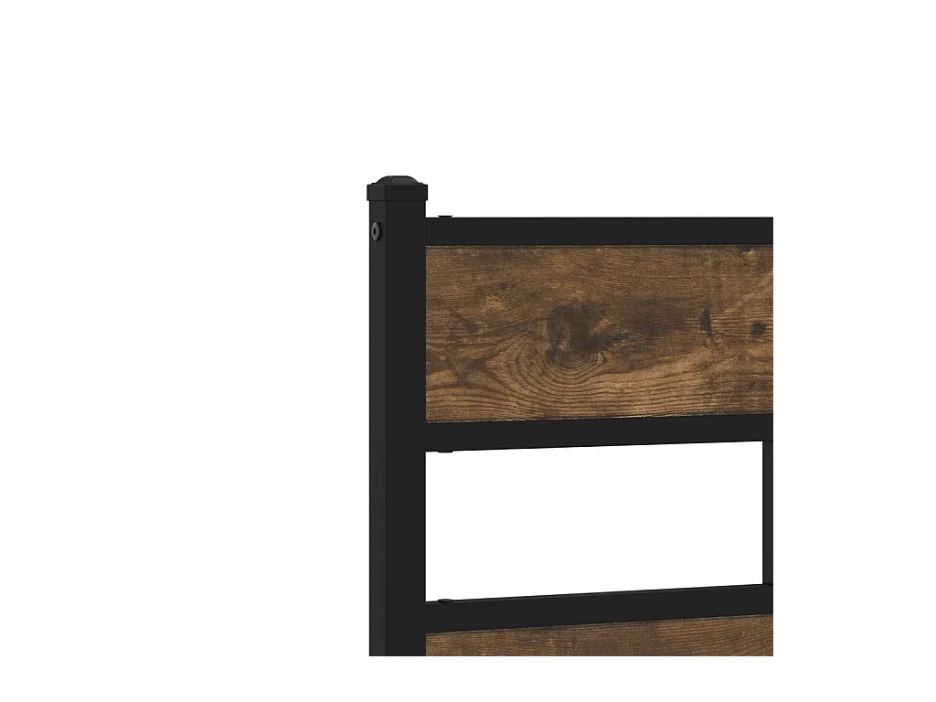 Cadre de lit en métal sans matelas chêne fumé 160x200 cm