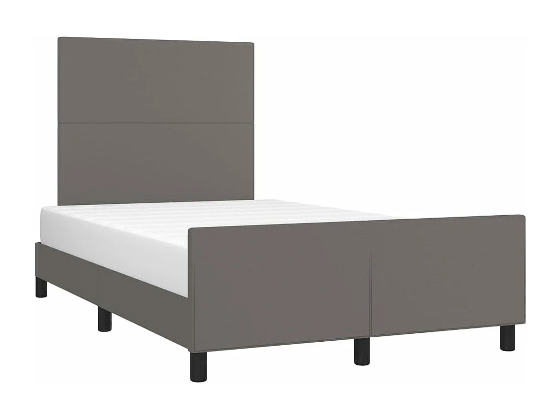 Cadre de lit sans matelas gris 120x190 cm similicuir