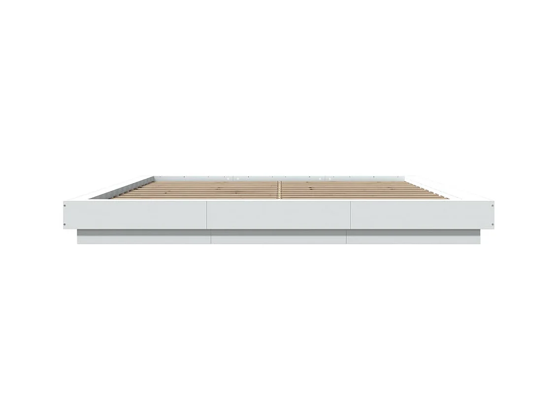 Bedframe bewerkt hout wit 180x200 cm