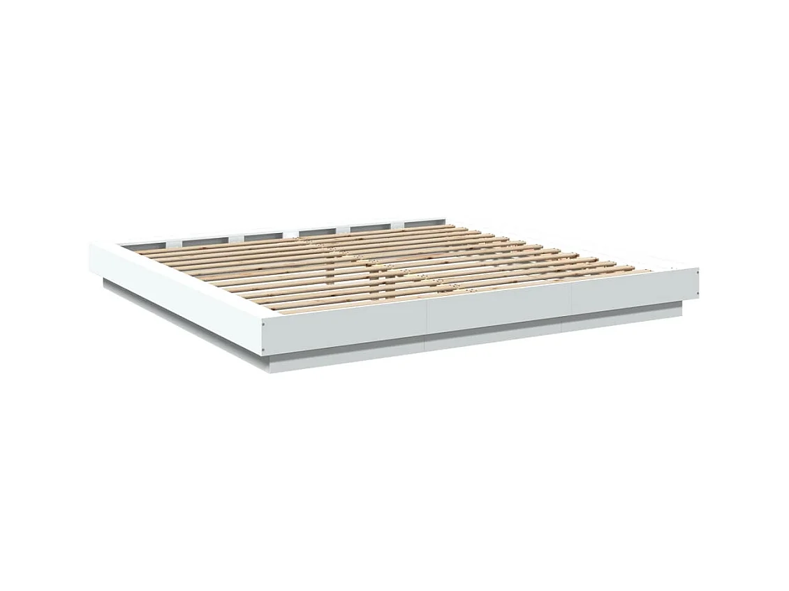 Bedframe bewerkt hout wit 180x200 cm
