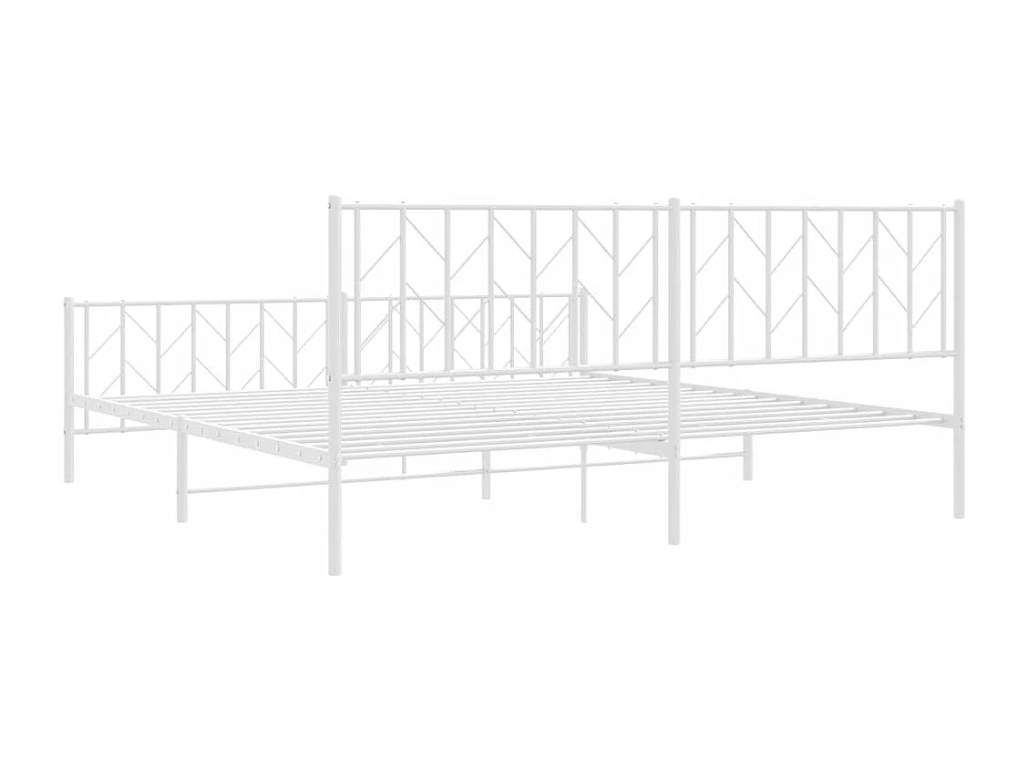 Giroletto con Testiera e Pediera Metallo Bianco 193x203 cm