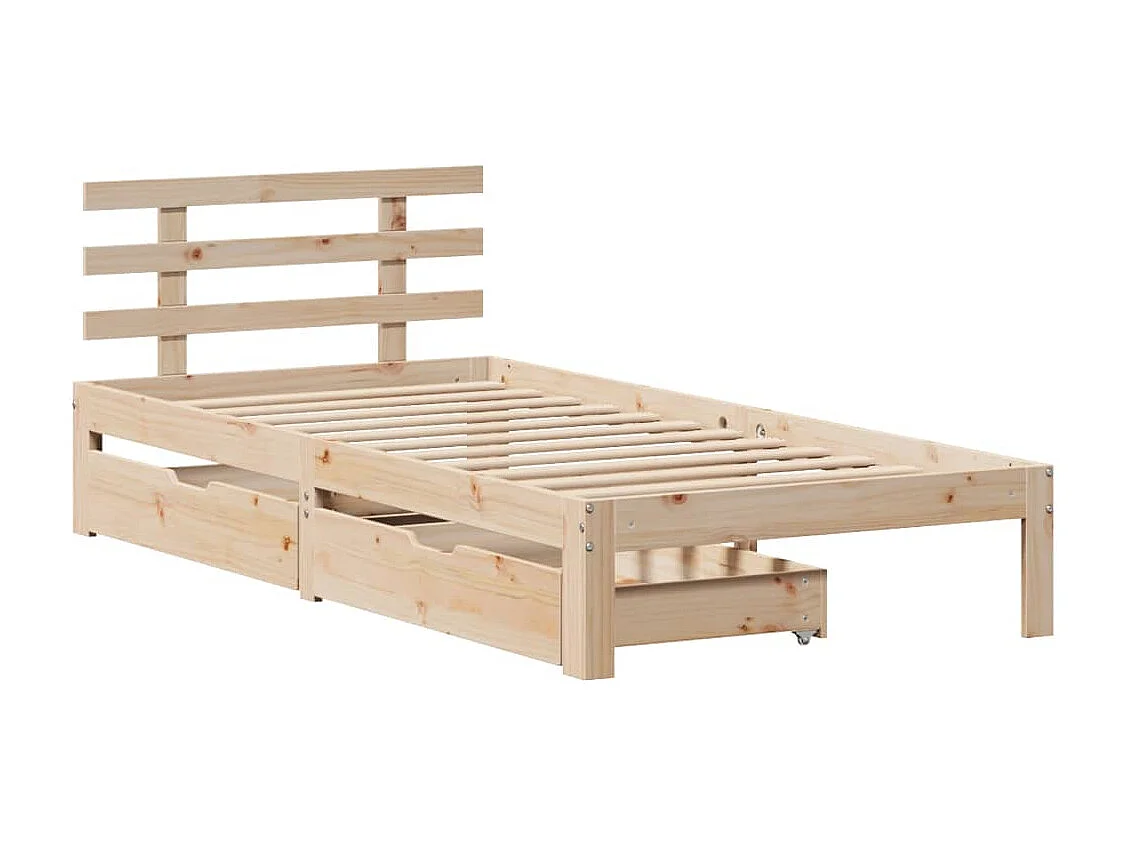 Cadre de lit avec tiroirs sans matelas 90x200 cm