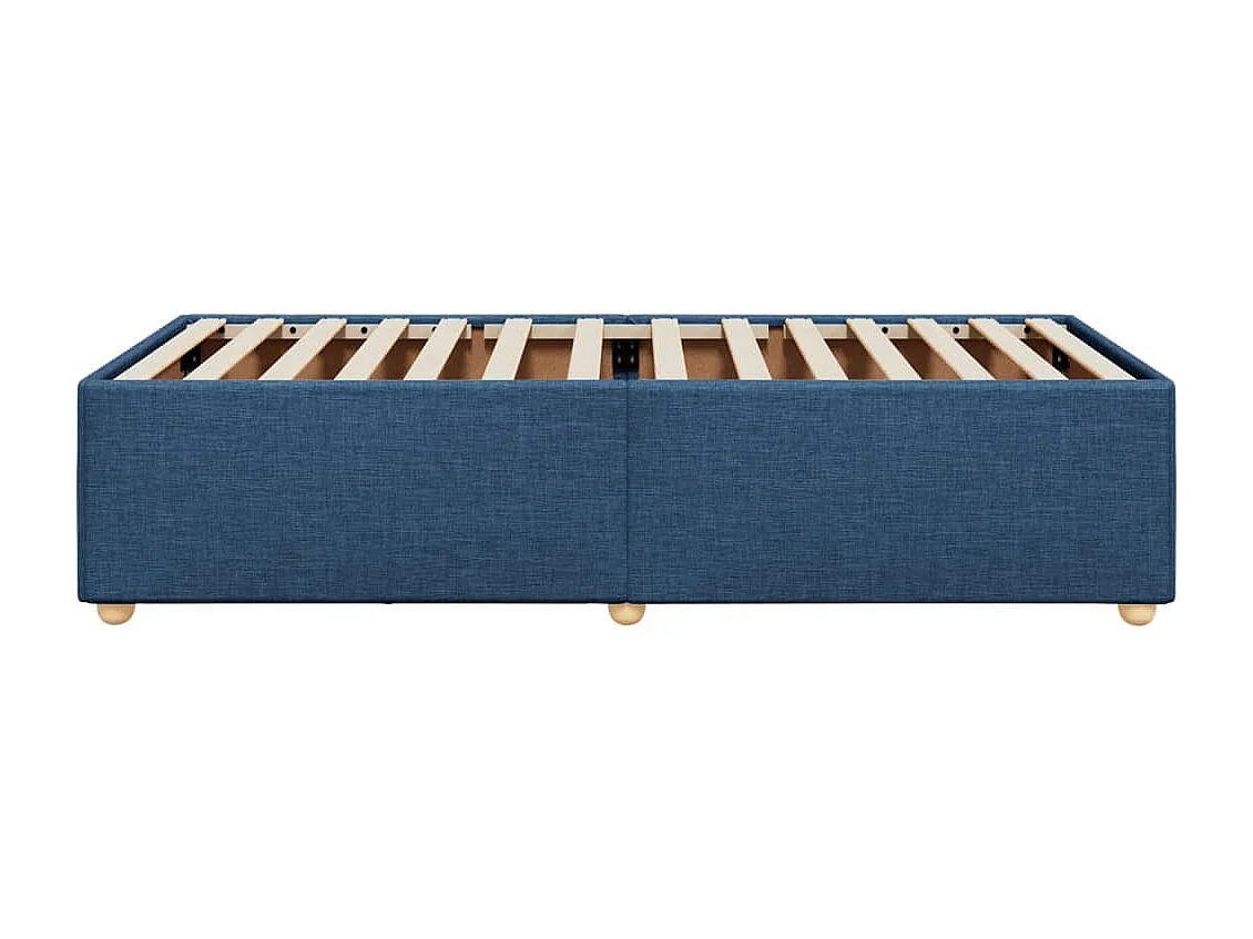 Cadre de lit sans matelas bleu 100x200 cm tissu