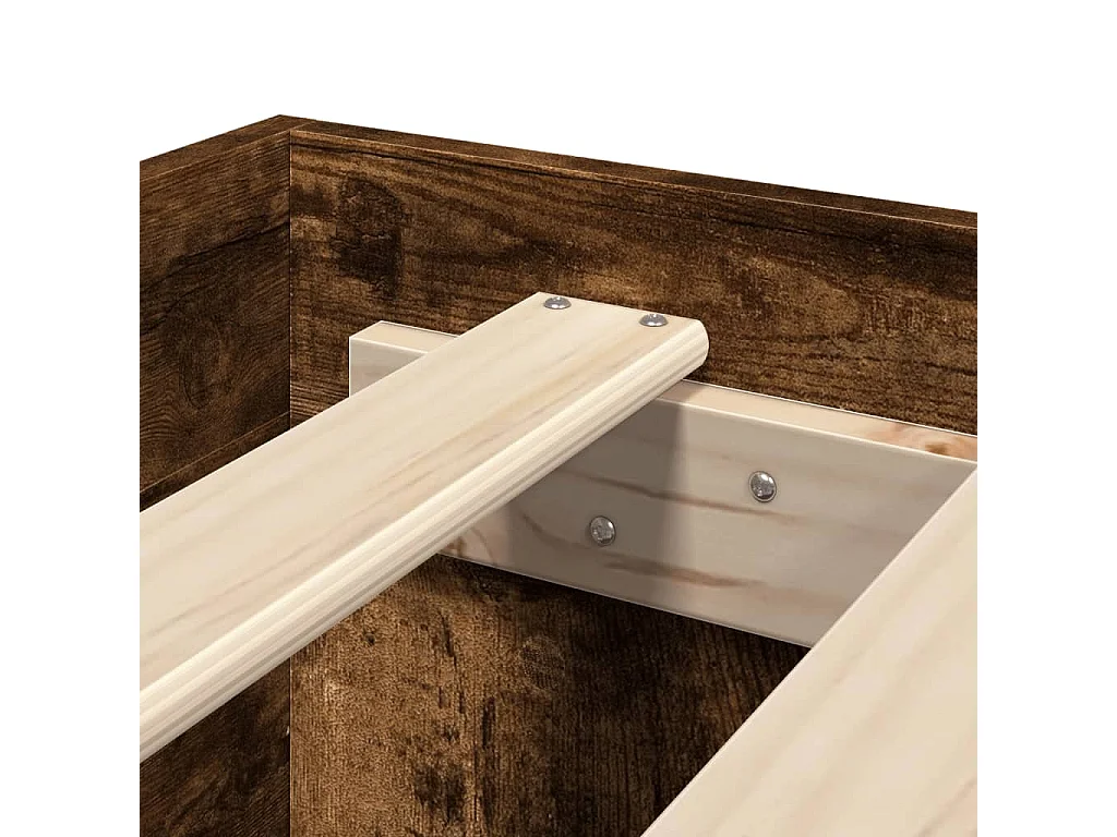 Cadre de lit sans matelas chêne fumé 180x200 cm