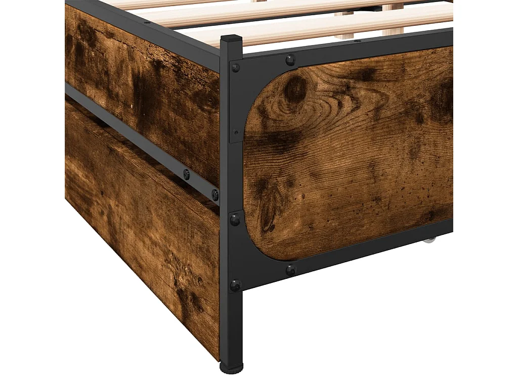 Giroletto con Cassetti Rovere Fumo 120x200 cm Legno Multistrato