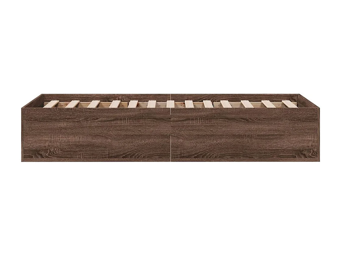 Cadre de lit sans matelas chêne marron 75x190cm bois ingénierie