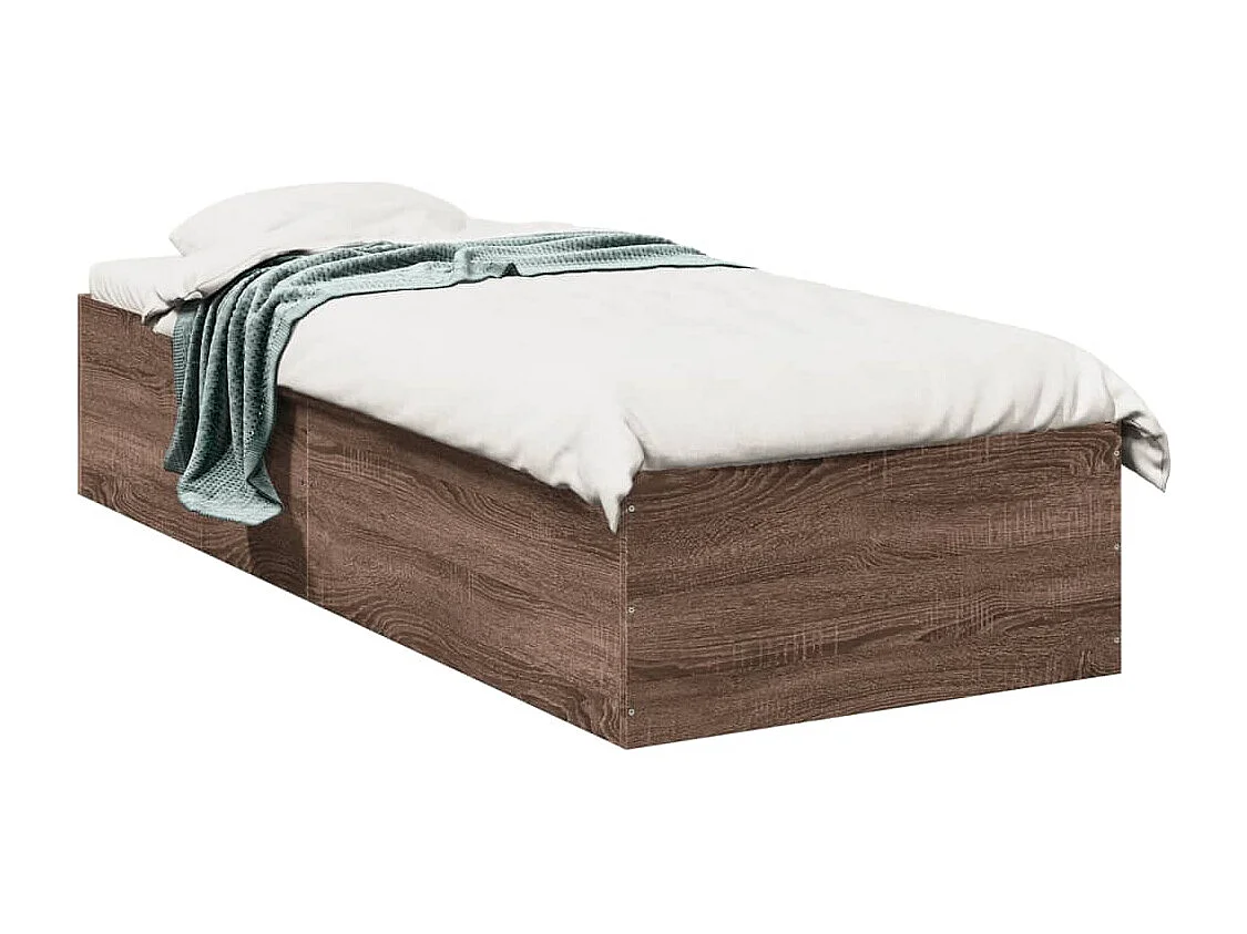 Bettgestell ohne Matratze Braun Eiche 75x190 cm Holzwerkstoff