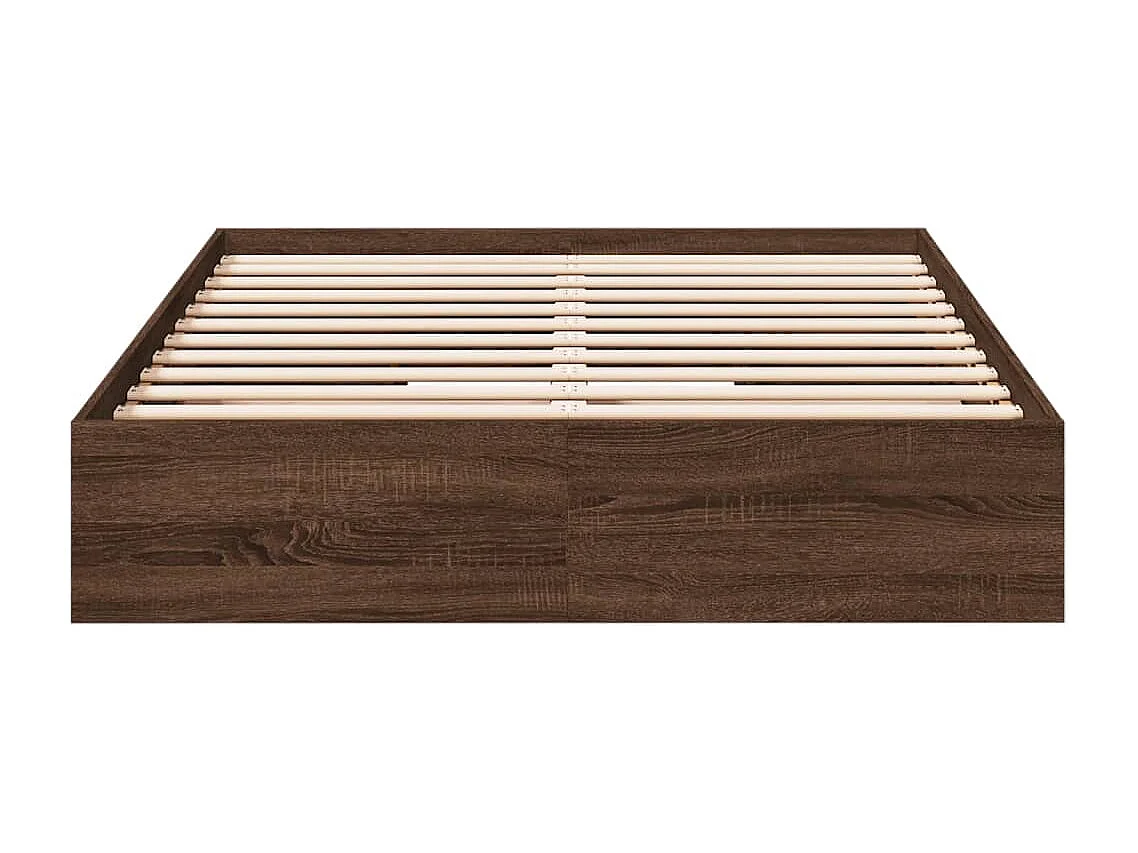 Cadre de lit avec tiroirs sans matelas chêne marron 120x200 cm