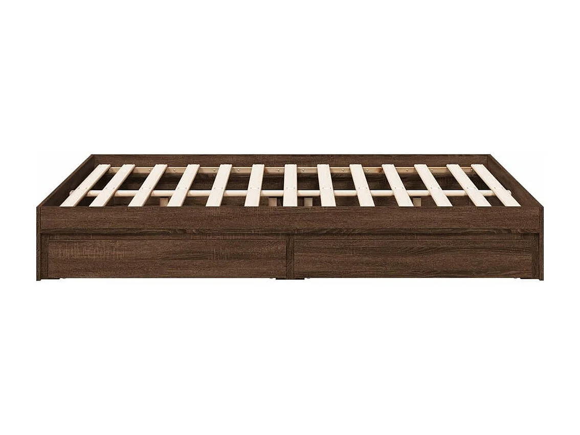 Cadre de lit avec tiroirs sans matelas chêne marron 120x200 cm