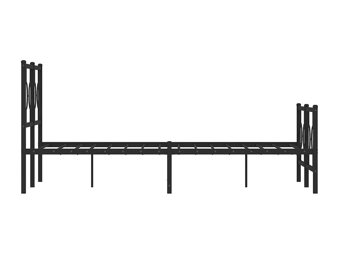 Cadre de lit métal sans matelas avec pied de lit noir 120x190cm