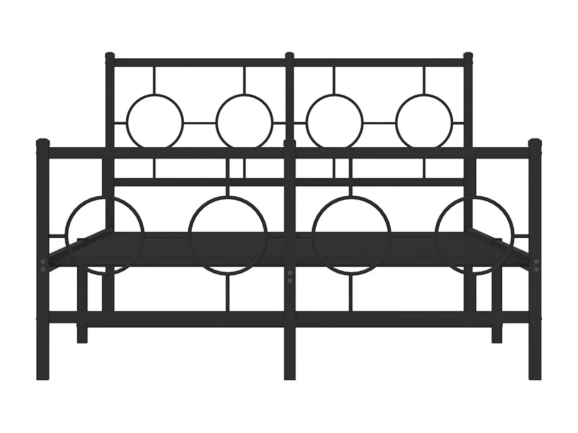 Giroletto con Testiera e Pediera Metallo Nero 120x190 cm