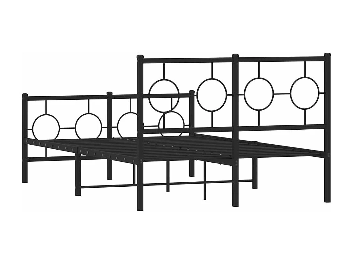 Giroletto con Testiera e Pediera Metallo Nero 120x190 cm