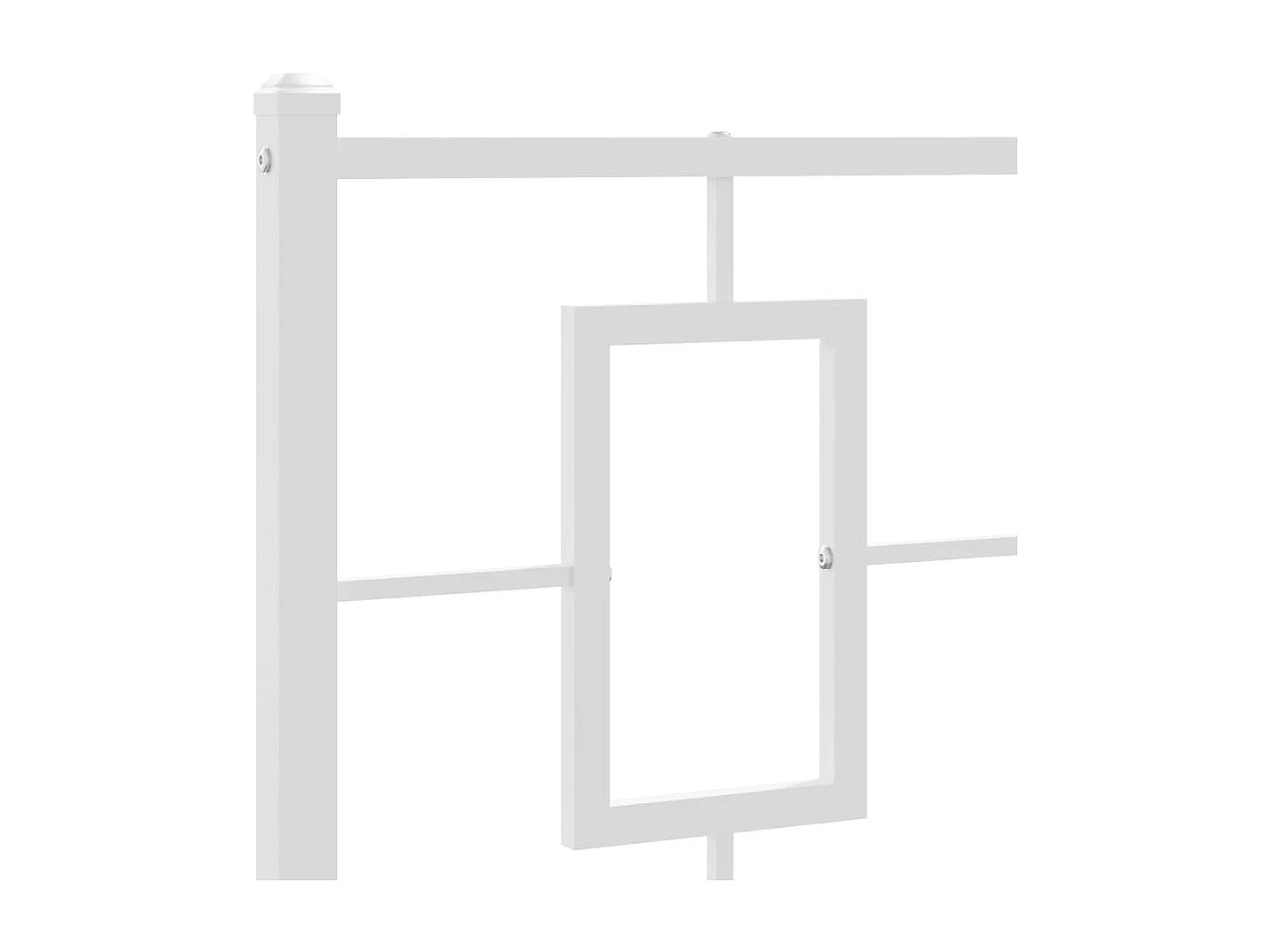 Cadre de lit métal sans matelas avec tête de lit blanc 80x200cm
