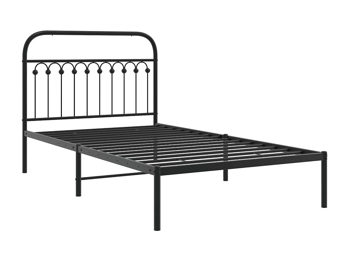 Giroletto con Testiera in Metallo Nero 107x203 cm