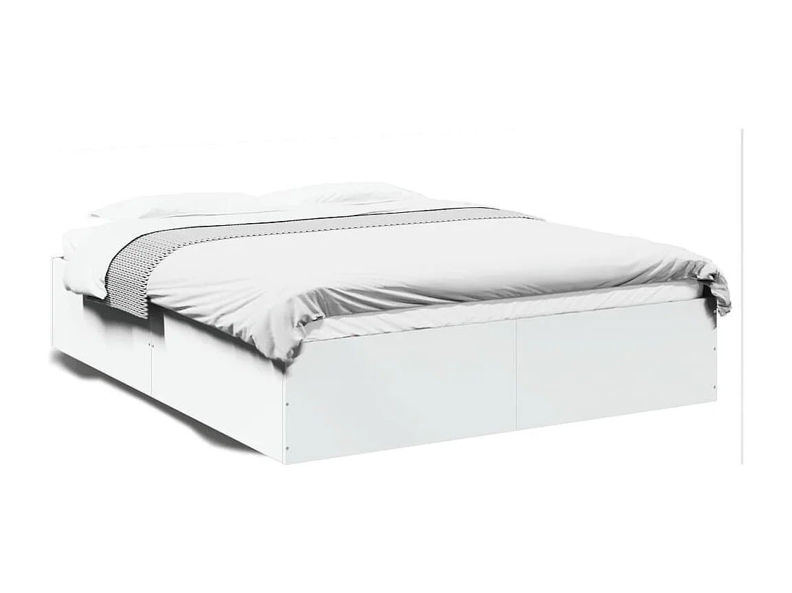 Cadre de lit sans matelas blanc 160x200 cm