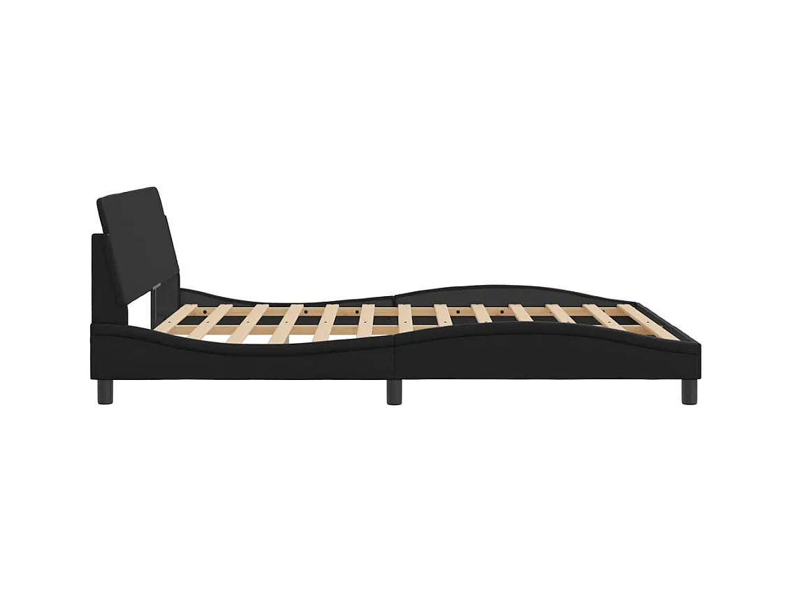 Bedframe met hoofdbord kunstleer zwart 160x200 cm