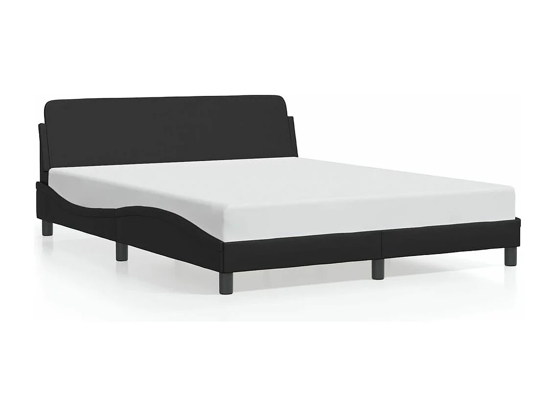 Cadre de lit sans matelas noir 160x200 cm similicuir