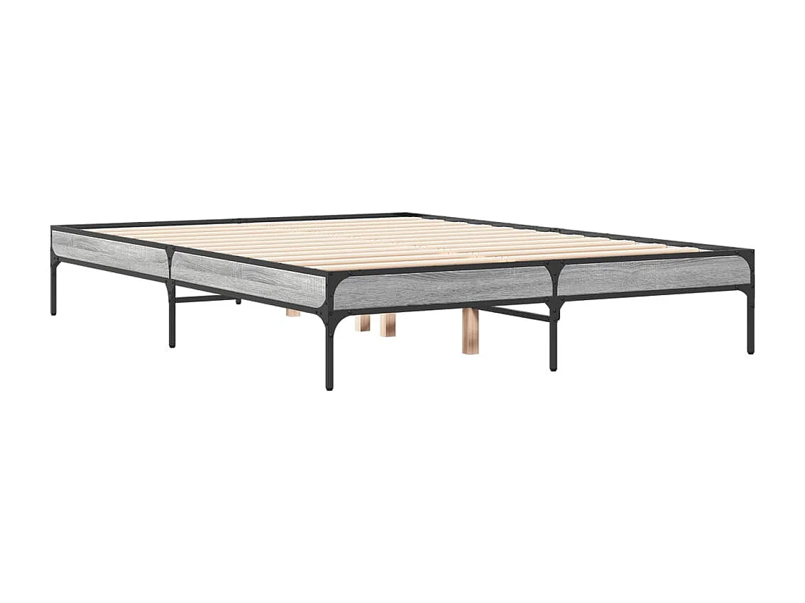 Cadre de lit sans matelas sonoma gris 135x190 cm